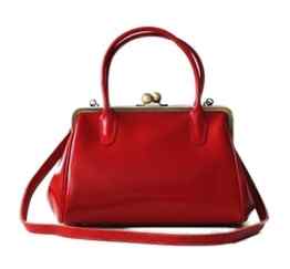 Leder Handtasche / Henkeltasche „Sophie“ in rot, im Vintage Style