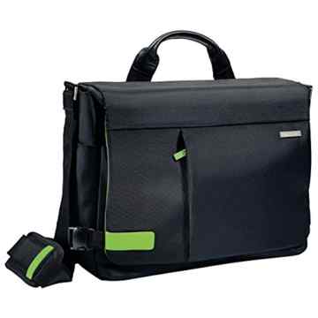 Leitz Leichte Business Messenger-Tasche 15.6 Zoll (geeignet für Laptop, Smart Traveller, Polyester/Metall/Leder, Complete), Schwarz, 60190095