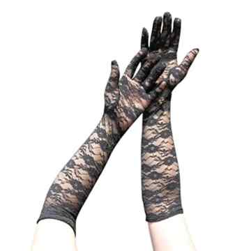 Liying Neu Damen Lange Spitzenhandschuhe Brauthandschuhe Hochzeithandschuhe Sommer Spitze Sonnenschutz Anti UV Handschuhe 45cm Outdoor Fahrradhandschuhe