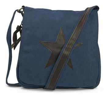Lovely Lauri Schultertasche Umhängetasche Canvas Stern einfarbig