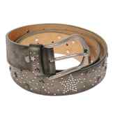 Luxus Damen Leder Gürtel Nieten Metallic Sterne besetzt