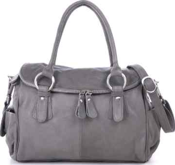 MASQUENADA, Cntmp, Damen Leder Henkeltaschen, Handtaschen, Boltbags, Mittelgrau, Grau, 29x23x10cm (B x H x T)