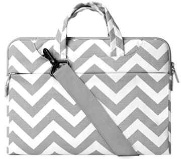 MOSISO Chevron Segeltuchstoff Hülle Sleeve Schultertasche für 12,9 Zoll iPad Pro, 13-13,3 Zoll MacBooks, Laptops Farbe: Grau