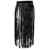 MagiDeal Leder Gürtel Bohemian Stil Fransen-Gürtel Mode Accessoire für Frauen-Schwarz