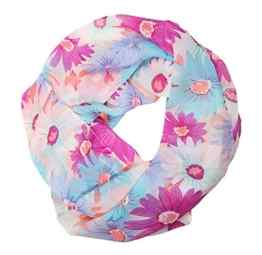 ManuMar Loop-Schal für Damen | Hals-Tuch mit Blumen-Motiv als perfektes Sommer-Accessoire | Schlauch-Schal – Das ideale Geschenk für Frauen