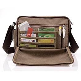 MeCool Umhängetasche Herren Retro Schultertasche Kleine Canvas Messenger Taschen für Sporttasche Outdoor Freizeit Schule Segeltuch Reisetasche Strandtasche Günstige Freitag Handtaschen, Braun Schwarz