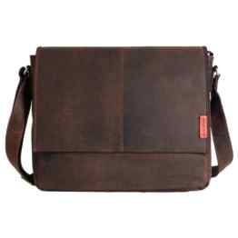 Messenger-Bag / Büchertasche aus geöltem Buffalo Leder 38x29x11 cm von Outback Model: Kalgoorlie