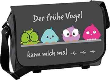 Messenger-Bag Schultasche Studententasche Schultertasche Umhängetasche – Der frühe Vogel kann mich mal