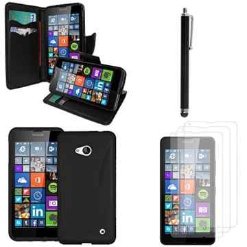 Microsoft Nokia Lumia 610 640 LTE/LTE Dual SIM Dual SIM/640 Schutzhülle Zubehör: Schutzhülle Tasche, Stylus, Schutzfolien, Silikon-Gel, Etuis video/vollnarbiges-schwarz