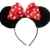 Minnie Mouse Kostümgeschäfte Ohren Haarband Schwarz mit Rot u. weiß Tupfen Satin Bogen