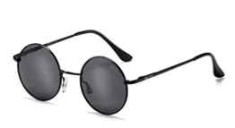 Miuno® Sonnenbrille mit runden Gläsern UV400 Herren Damen mit Etui Nickelbrille Federscharnier 8088