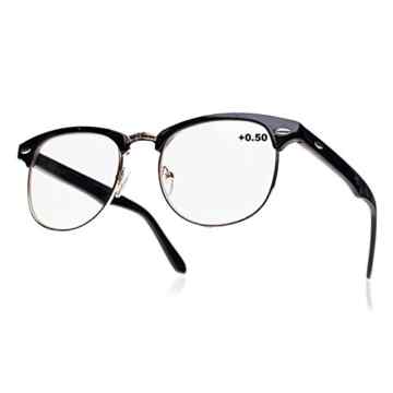 NEW UNISEX (Damen Herren) Retro schwarz Lesebrille Brille +0.50 +0.75 +1.0 +1.5 +2.0 +2.5 +3.00 +4.00 Reading glasses Morefaz(TM)