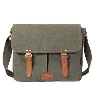 New design stylish Retro vintage mens canvas leather messenger bag