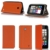 Nokia Lumia 530 Dual Sim Tasche Leder Style orange Hülle Cover mit Stand – Zubehör Etui smartphone 2014 Nokia 530 Flip Case Schutzhülle (Handy tasche folio PU Leder, orange) – Brand XEPTIO accessoires