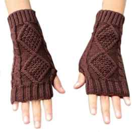Novawo Frauen Handgehäkelte Winter Warme Fingerlose Armstulpen Handschuhe