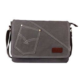 OXA Militär Leinwand Messenger Bag Umhängetasche Laptop Bag iPad Segeltuch, Umhängetasche Sling Bag Reisetasche Handtasche Daypack Schultasche Umhängetasche Tasche Work Bag