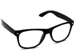 Oramics® Schwarze Retro Wayfarer Sonnenbrille Nerd Brille klar & schwarz