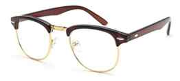 Outray Vintage Retro Classic Halbrahmen Horn umrandeten klare Linse Brille