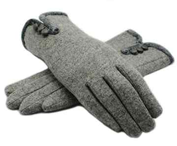Outray warme Cashmere Winter Handschuhe Druckknopf Handschuhe Damen Fingerhandschuhe