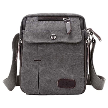 Outreo Kleine Umhängetasche Herren Schultertasche Vintage Herrentaschen Retro Messenger Bag Canvas Taschen für Sport Tablet Schule Kuriertasche Segeltuchtaschen Reisetasche Werkzeug Sporttasche