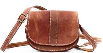 PAUL MARIUS kleine Ledertasche Vintage-Stil niedlich farbe braun MON MIGNON