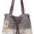 PB-SOAR Damen Vintage Canvas Shopper Schultertasche Beuteltasche Handtasche mit Kordelzug 30x29x12cm (B x H x T)