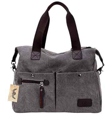 PB-SOAR Unisex Vintage Canvas Shopper Schultertasche Umhängetasche Handtasche Reisetasche