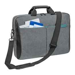 PEDEA „Lifestyle“ Notebooktasche für 17,3 Zoll (43,9cm) mit Zubehörfach und Schultergurt, grau