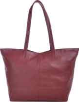 PHIL+SOPHIE, Cntmp, Damen Handtaschen, Shopper, Trend-Bags, Henkeltaschen, Leder Taschen, Weinrot, Bordeaux, 45x29x15 cm (B x H x T)