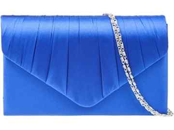 ParaCity Damen Abendtasche Clutch elegante Satin Handtasche Kettentasche Schultertasche