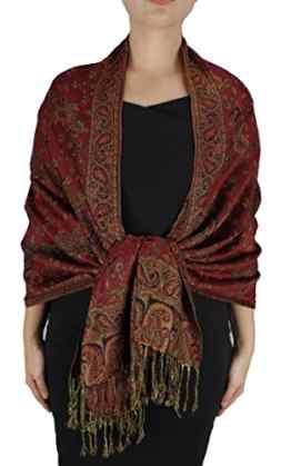 Peach Couture Women’s Elegant Reversible Floral Paisley Pashmina Stole Shawl Wrap