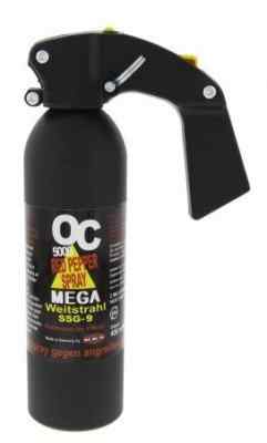 Pfefferspray OC 5000 Mega Weitstrahl (JET) mit Pistolengriff zur Heimverteidigung – 400ml