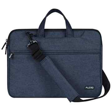 Plemo 15 – 15,6 Zoll Laptop Tasche mit Schultergurt, Hülle Tasche Aktentasche für Laptops / MacBook / Notebook, Dunkelblau