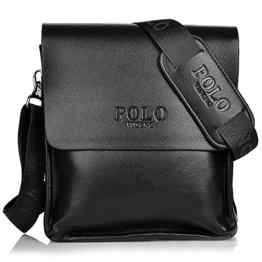 Polo Factory , Herren Schultertasche Schwarz schwarz