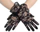 Qingsun Damen Sonnenschutz Handschuhe Lace Spitze Kurzer Abschnitt Auto Fahren Sommer (1 Paar)