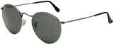 Ray Ban Unisex Sonnenbrille Round Metal, Gr. Medium (Herstellergröße: 47), Grau (Gestell: Gunmetal, Gläser: Grau Verlauf 029)