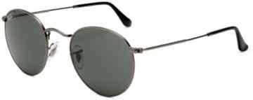 Ray Ban Unisex Sonnenbrille Round Metal, Gr. Medium (Herstellergröße: 47), Grau (Gestell: Gunmetal, Gläser: Grau Verlauf 029)