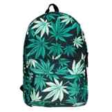 Retro Tasche Schultasche Canvas Schulrucksack Vintage Bag Backpack Black Weed [005]