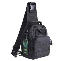 S-ZONE Leichte Tactical Sling Rucksack Militär Schultertasche Umhängetasche EDC Brusttasche für Outdoor Sport Camping Wandern