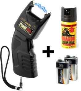 SDG PTB Elektroschocker-Set, 500.000 Volt, inkl. Batterien & 40ml Dragon Pfefferspray