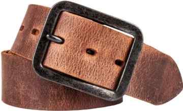 SDV Unisex Leder Gürtel gewachst, 45 mm breit, Farbe: cognac braun