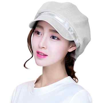 SIGGI Baumwolle Zeitungsjunge Mütze Barett Mütze Für Frauen Mit Visier verstellbare Baskenmütze Schirmmütze