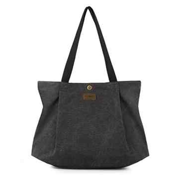 SMRITI Canvas Shopper Tasche Schultertasche für Schule Reisen Arbeit und Einkäufe