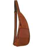 STILORD ‚Adrian‘ Brusttasche Leder braun kleiner Rucksack Umhängetasche Schultertasche Reise Kamera Trekking Damen Herren Vintage Echtleder cognac braun