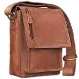 STILORD ‚Finn‘ kleine Umhängetasche Herren braun Schultertasche Vintage Messenger Bag 8,4 Zoll Tablettasche echtes Büffel-Leder cognac hellbraun