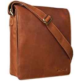 STILORD ‚Lars‘ Vintage Umhängetasche Leder braun Herren für 13,3 Zoll Tablet MacBooks und iPad Schultertasche Herrentasche Messenger Bag Echtleder cognac braun