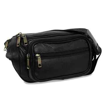 STILORD Leder Bauchtasche Gürteltasche Umhängetasche Hüfttasche Kameratasche Handy Reise Festival Trekking Damen Herren weiches Leder schwarz