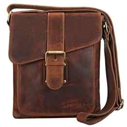 STILORD kleine Umhängetasche Herren Leder braun Vintage iPad Hülle 10,1 Zoll Tablettasche Schultertasche Messenger Bag Rindsleder Antik