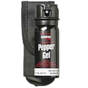 Sabre Pfeffergel Red 50 ml Inklusive Flip-Top und Gürtelholster Pfefferspray, Schwarz, 50.0