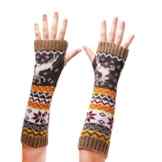 Samgoo Mode Damen Elch fingerlose Armstulpen Feinstrick lang Puls wärmer Handwärmer Stulpen Winterhandschuhe